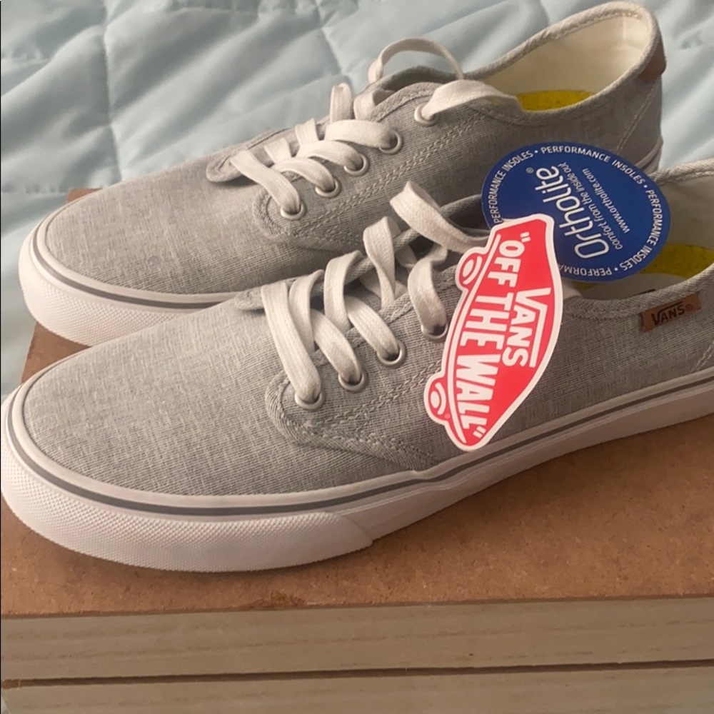 NEW womens authentic vans sneakers. Size 10 gray